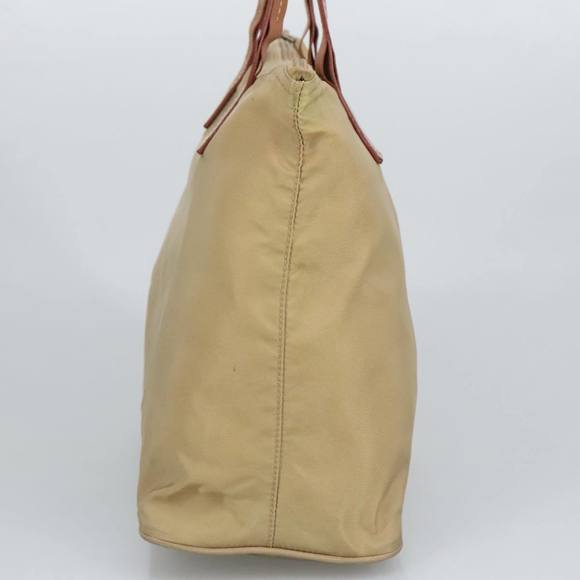 PRADA Hand Bag Nylon Beige Silver Auth 97427 - Picture 4 of 16